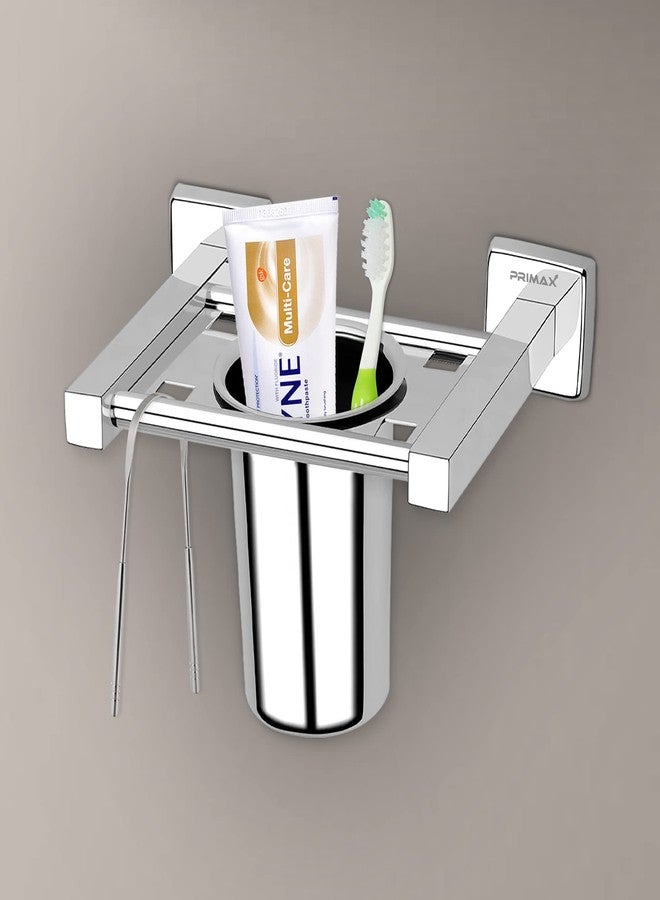 Primax Square Stainless Steel Tooth Brush Holder/Tumbler Holder/Bathroom Accessories - (Chrome) - Pack of 1 - Image 1